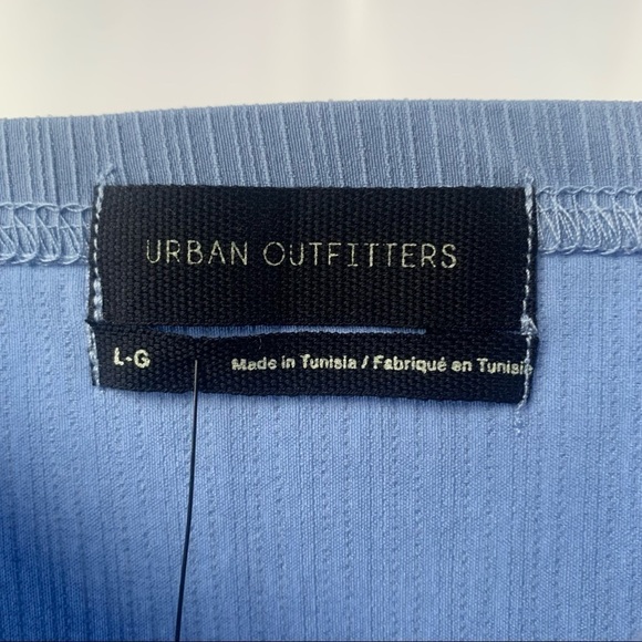 NWT Urban Outfitters Eldridge Notched Bodycon Mini Dress in Blue Size Large - Picture 9 of 10